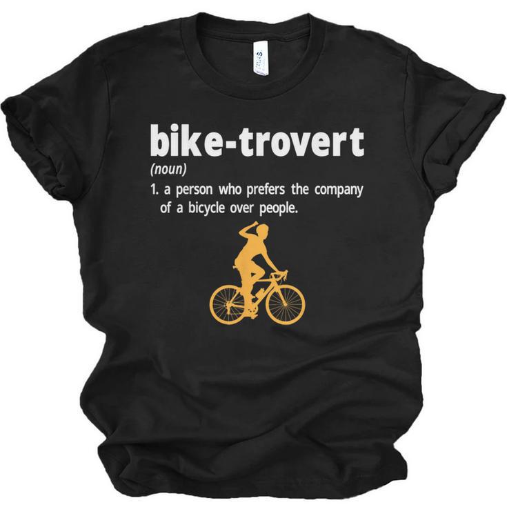 Bike-Trovert Bicycle Humor Definition Introvert Unisex Jersey T-Shirt