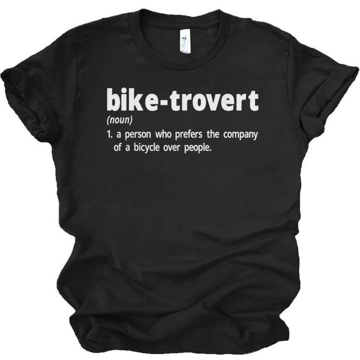 Biketrovert Bicycle Humor Definition Introvert Unisex Jersey T-Shirt