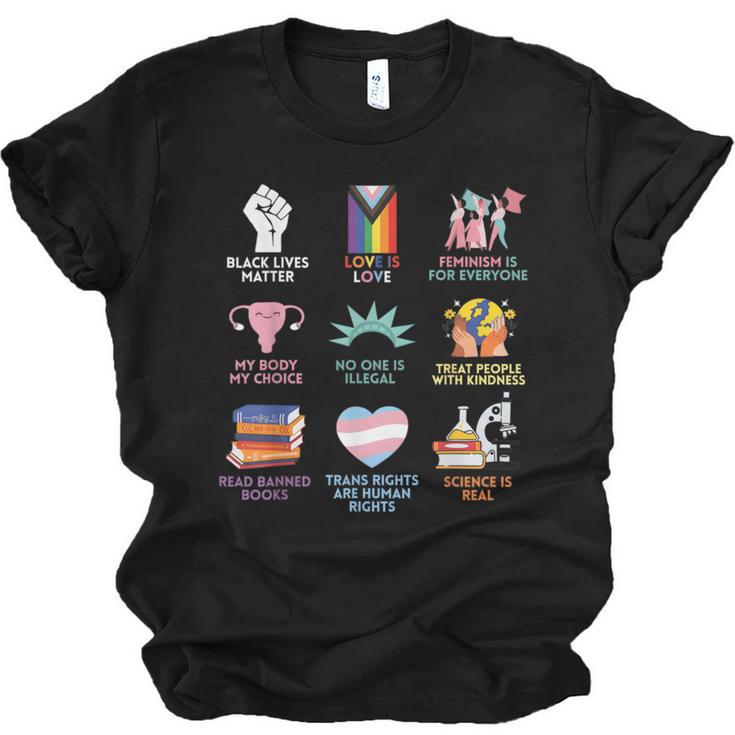 BLM Human Rights Feminism Trans Science Books LGBTQ Quote Unisex Jersey T-Shirt