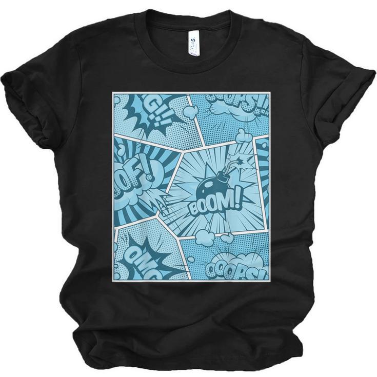 Blue Comic Book Blue Graphic Unisex Jersey T-Shirt
