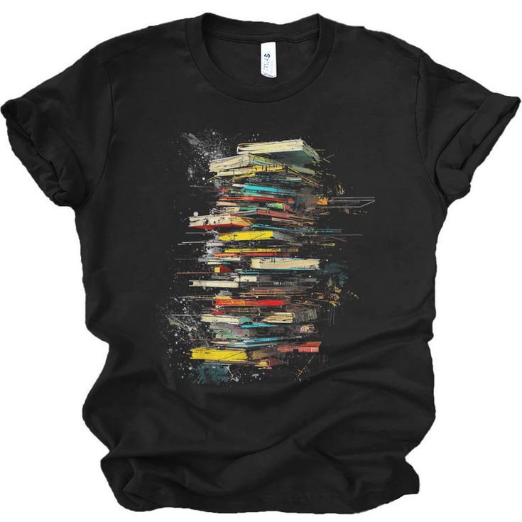 Book Abstract Art Drawing Painting Graphic Book Unisex Jersey T-Shirt