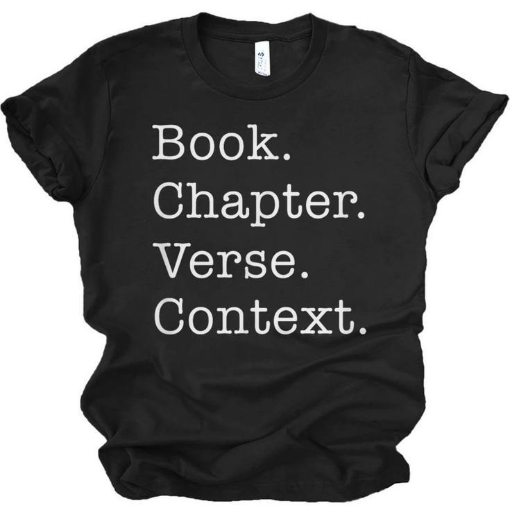 Book Chapter Verse Context Theology Christian Reformed Unisex Jersey T-Shirt