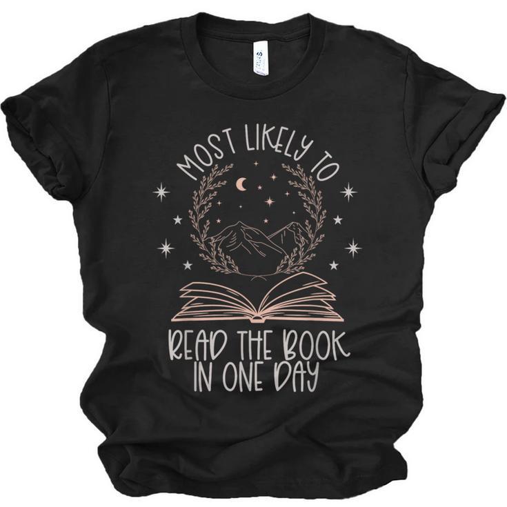 Book Club Shirts For Women Most Likely To Read One Day Unisex Jersey T-Shirt
