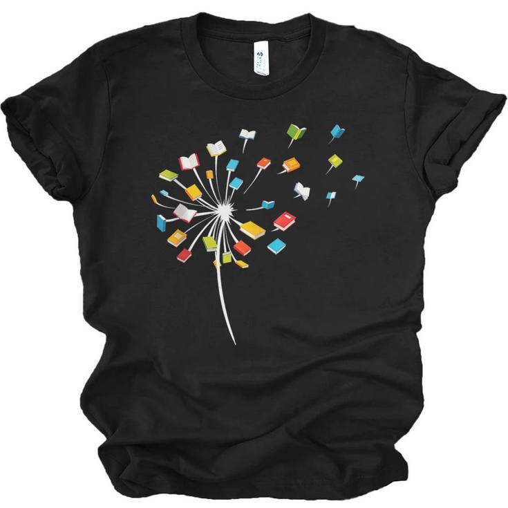 Book Dandelion Reading Lover Bookworm Bookish Librarian Read Unisex Jersey T-Shirt