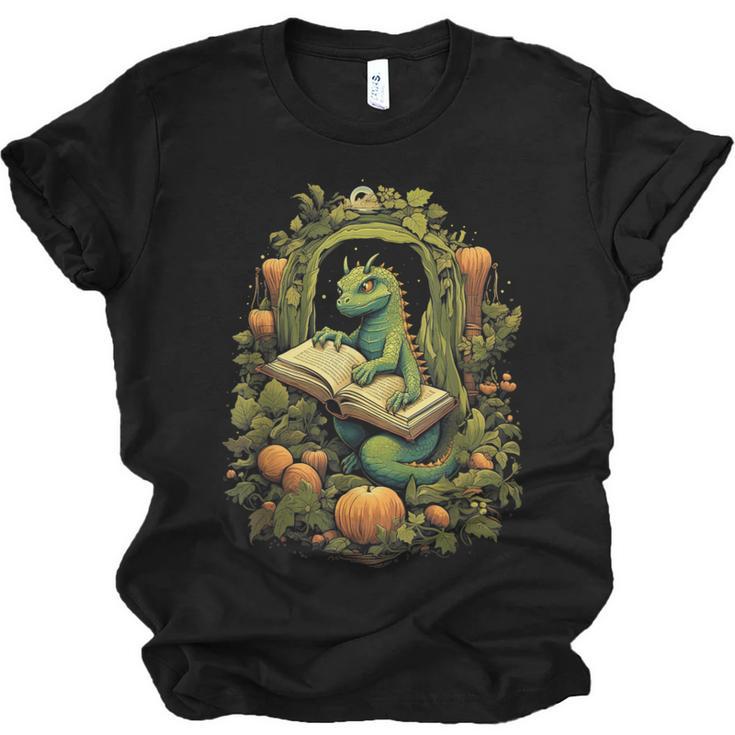Book Dragon Reading Books Bookworm Fantasy Unisex Jersey T-Shirt