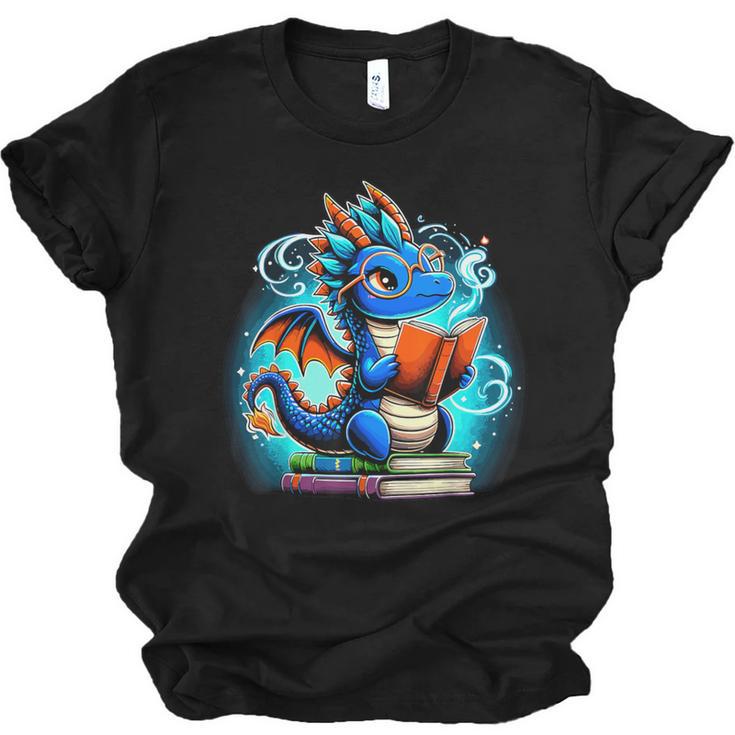 Book Dragon Reading Lover Unisex Jersey T-Shirt