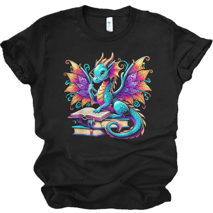 Book Dragon Reading Unisex Jersey T-Shirt