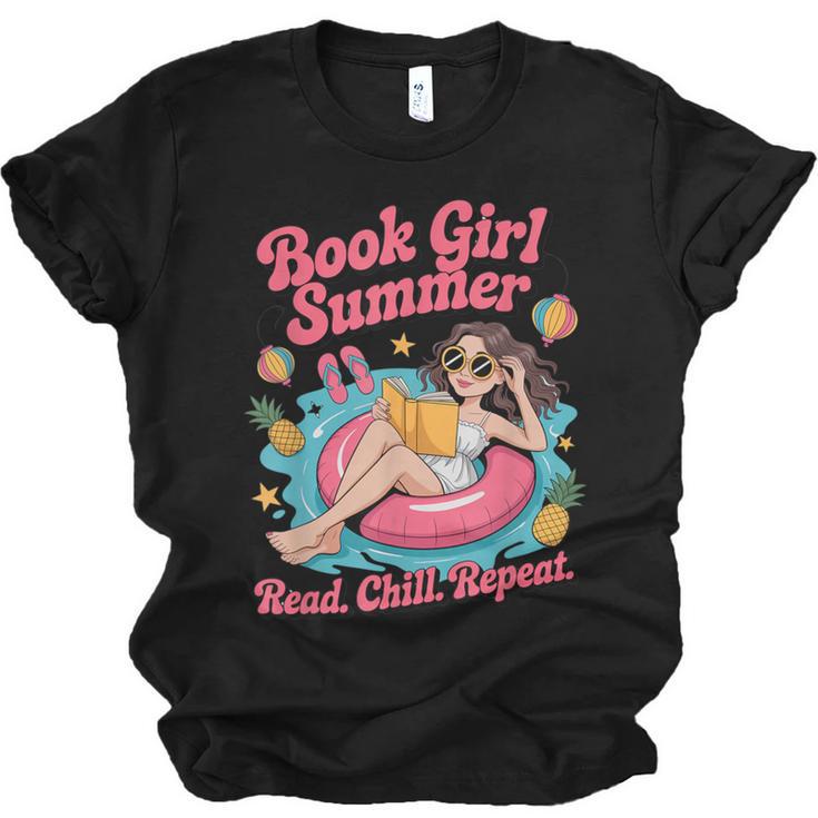 Book Girl Summer Beach Vacation Book Lover Unisex Jersey T-Shirt
