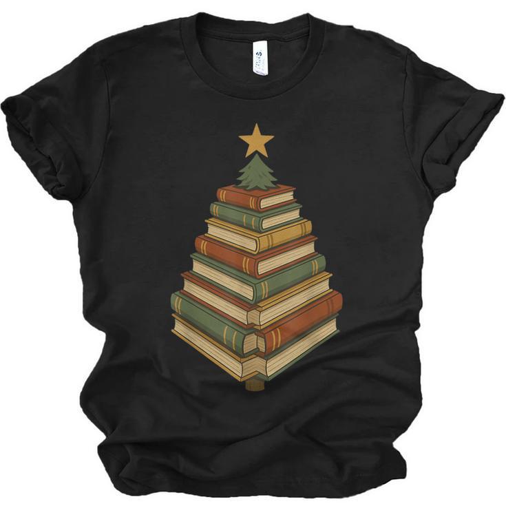 Book Lover Christmas Graphic For Librarians Unisex Jersey T-Shirt