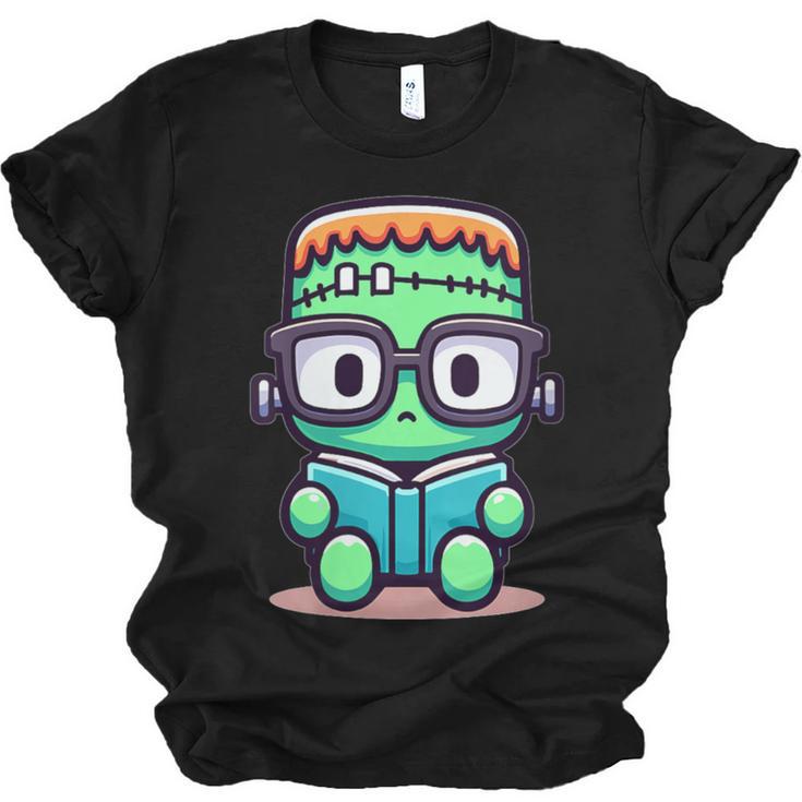 Book Lover Frankenstein's Monster With Reading Glasses Unisex Jersey T-Shirt