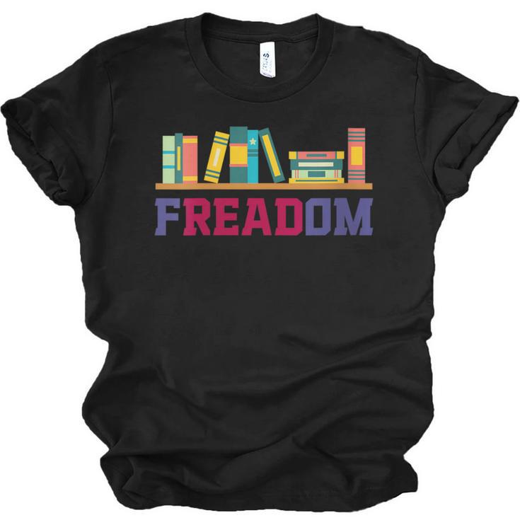 Book Lover Freedom Librarian Vintage Retro Reading Present Unisex Jersey T-Shirt