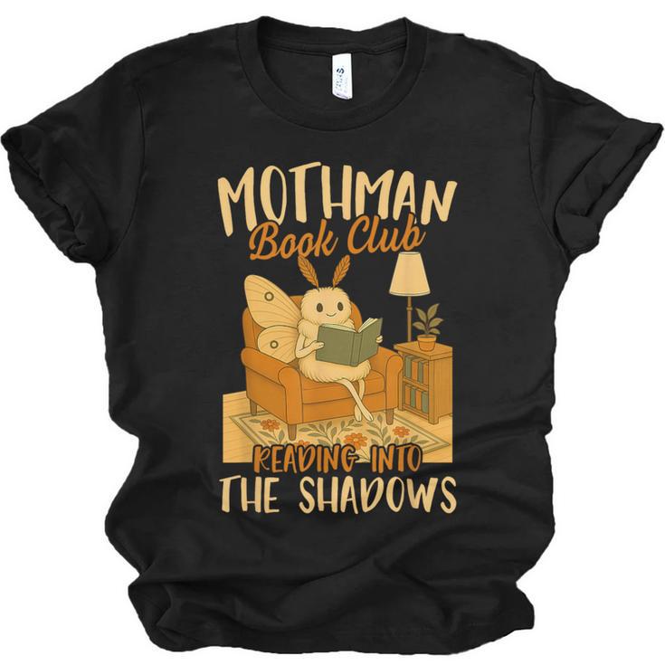 Book Lover Moth Mothman Book Club Reading Into Shadows Unisex Jersey T-Shirt