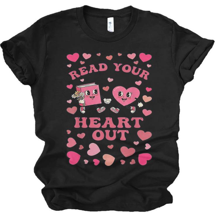 Book Lover Read Your Heart Out Teacher Valentines Unisex Jersey T-Shirt