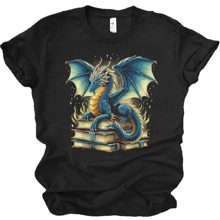 Book Lover Reading Fantasy Dragon Unisex Jersey T-Shirt