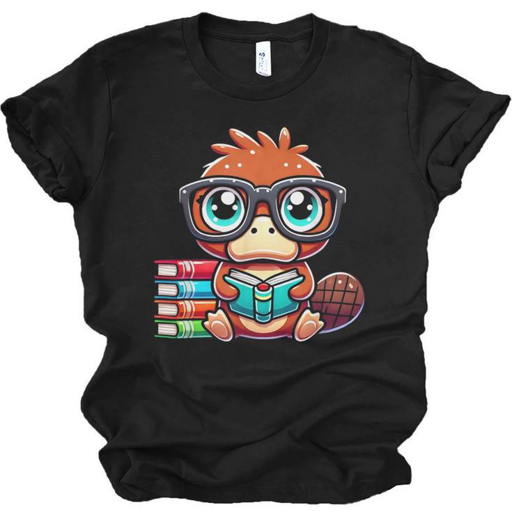 Book Lover Reading Platypus Unisex Jersey T-Shirt
