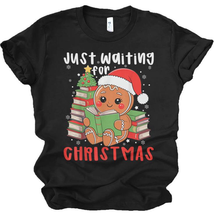 Book Reading Just Waiting For Christmas Gingerbread Unisex Jersey T-Shirt