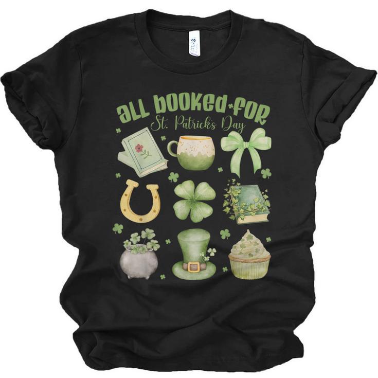 ALL Booked For St Patricks Day Bookish Leprechaun Bookworm Unisex Jersey T-Shirt
