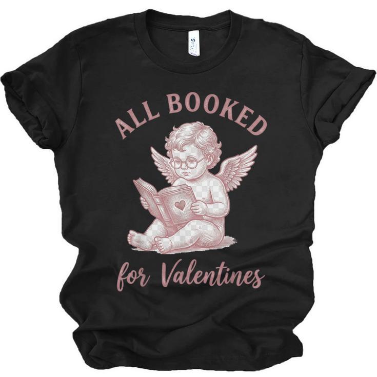 All Booked For Valentines Cute Cherub Vintage Book Lover Unisex Jersey T-Shirt