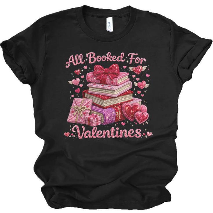 All Booked Valentine's Girly Teacher Coquette Love Unisex Jersey T-Shirt