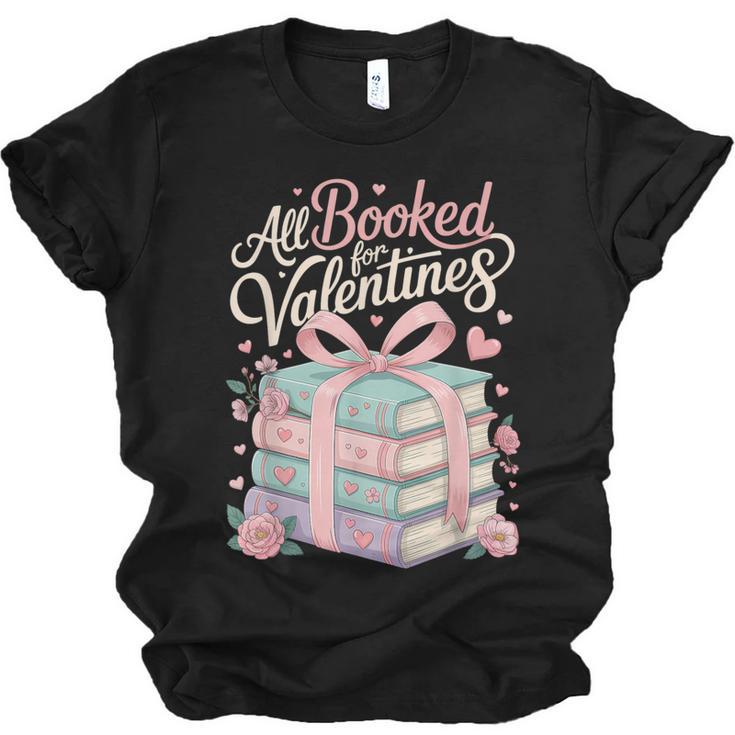 All Booked For Valentines Stacked Books Unisex Jersey T-Shirt