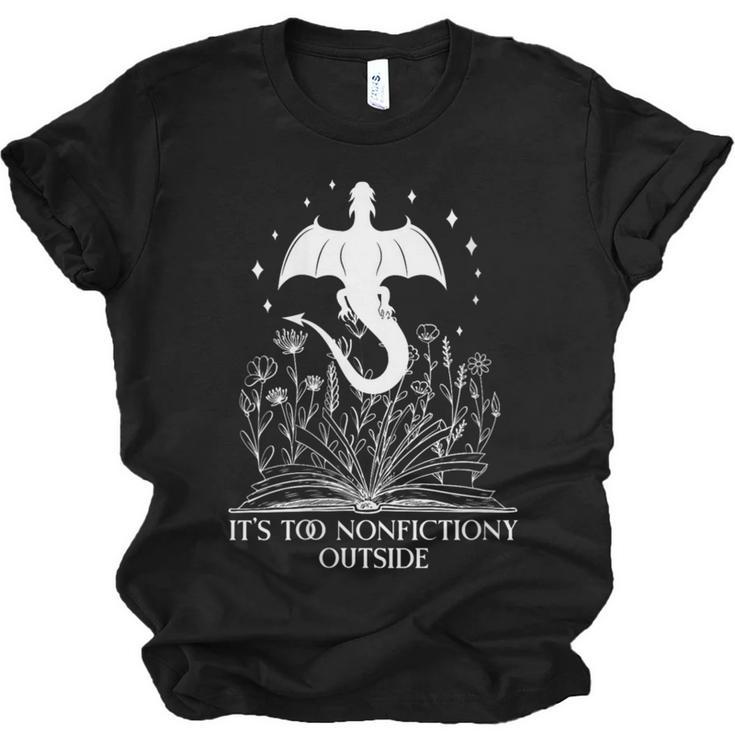 Bookish Dragon Book Club Reading Its Too Nonfictiony Outside Unisex Jersey T-Shirt