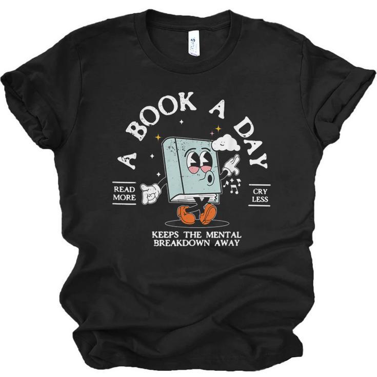 Bookish Mental Health Book A Day Retro Read More Book Unisex Jersey T-Shirt