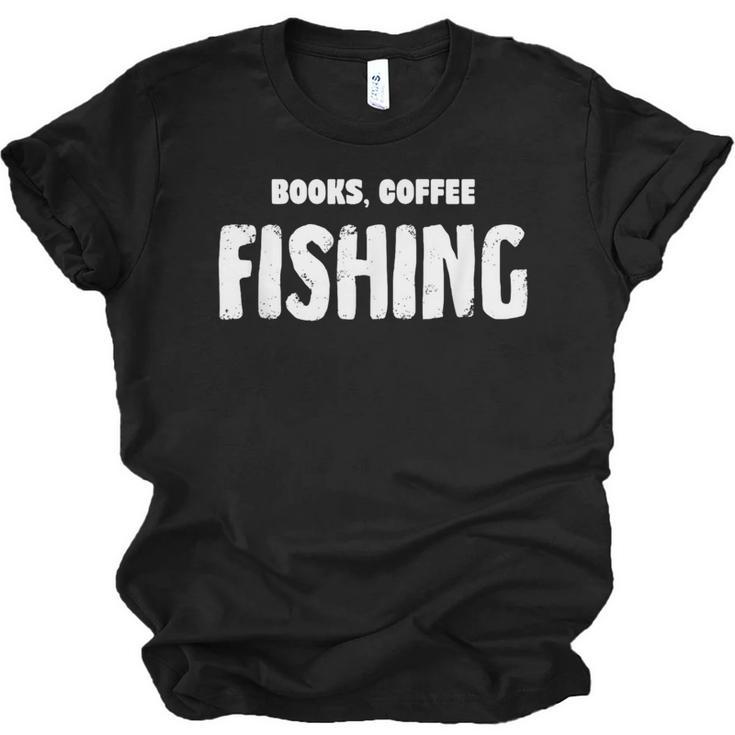 Books Coffee Fishing Unisex Jersey T-Shirt