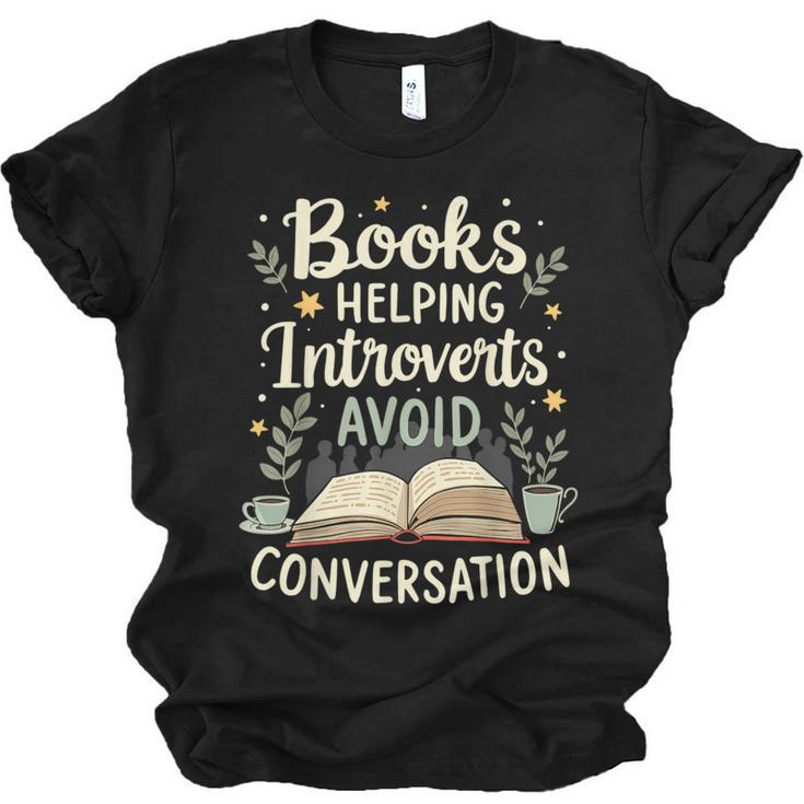 Books Helping Introverts Avoid Conversation Introvert Unisex Jersey T-Shirt