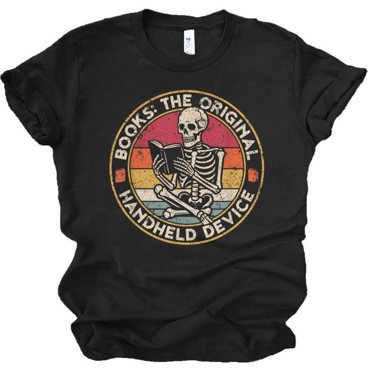 Books The Original Handheld Device Vintage Book Reading Unisex Jersey T-Shirt