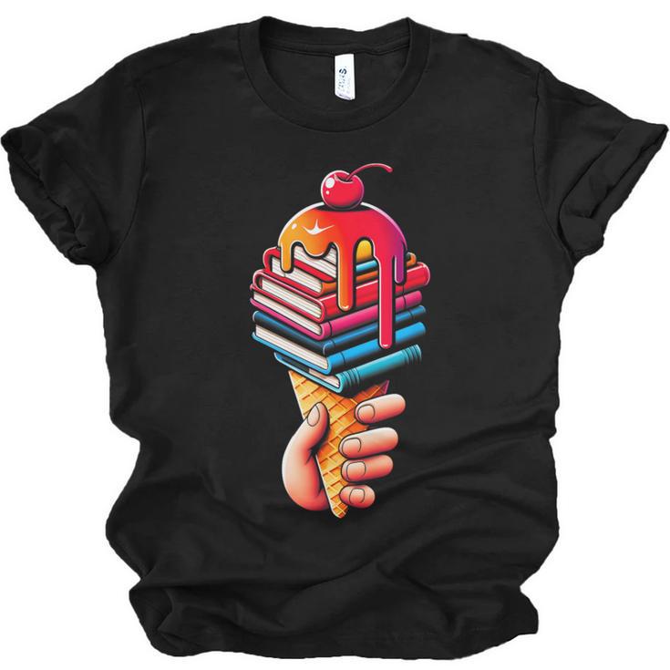 Books Reading Ice Cream Unisex Jersey T-Shirt