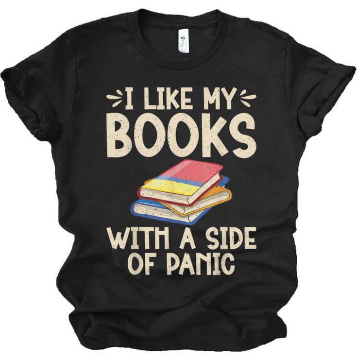 I Like My Books With a Side Of Panic Thriller Unisex Jersey T-Shirt