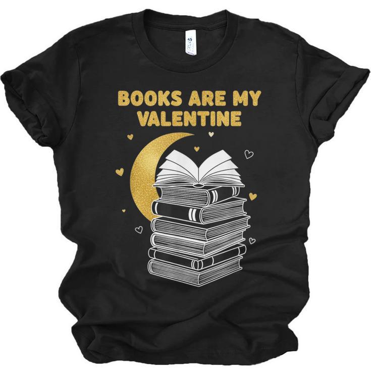 Books Are My Valentine Cute Book Lover Valentine's Day Unisex Jersey T-Shirt