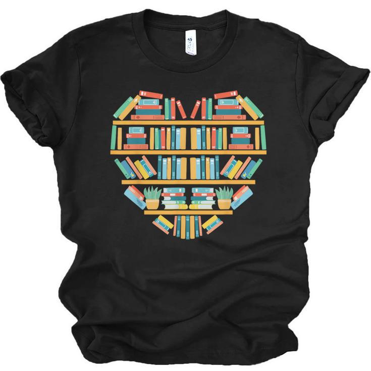 Bookshelf Heart Unisex Jersey T-Shirt