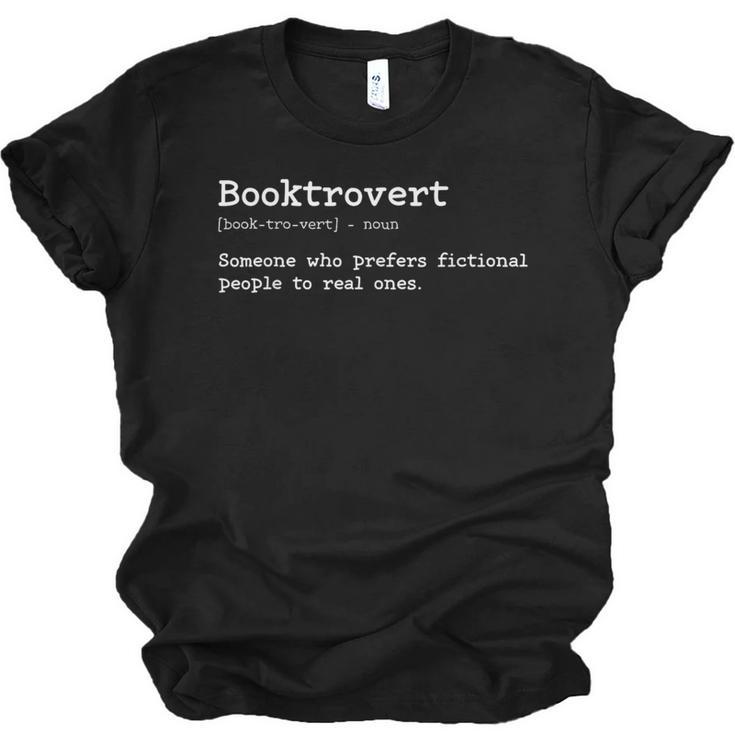 Booktrovert Definition Pun Book Lovers Bookworm Humor Unisex Jersey T-Shirt