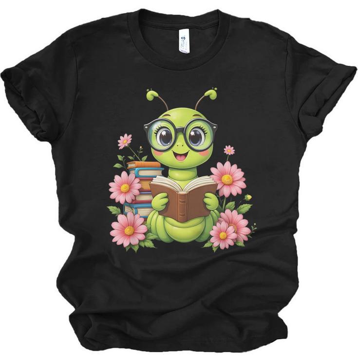 Bookworm Costume Kawaii Reading Worm For World Book Day Unisex Jersey T-Shirt