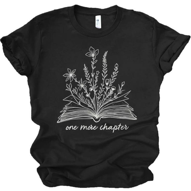 Bookworm One More Chapter Cozy Reader Minimalist Book Lover Unisex Jersey T-Shirt