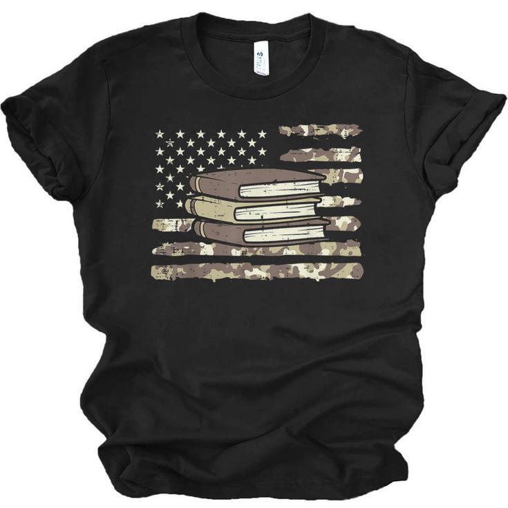 Camo Across America Read Reading Book Librarian Men Women Unisex Jersey T-Shirt