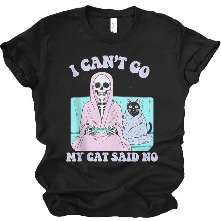 I Can't Go My Cat Said No Introvert Anxiety Cat Lover Unisex Jersey T-Shirt