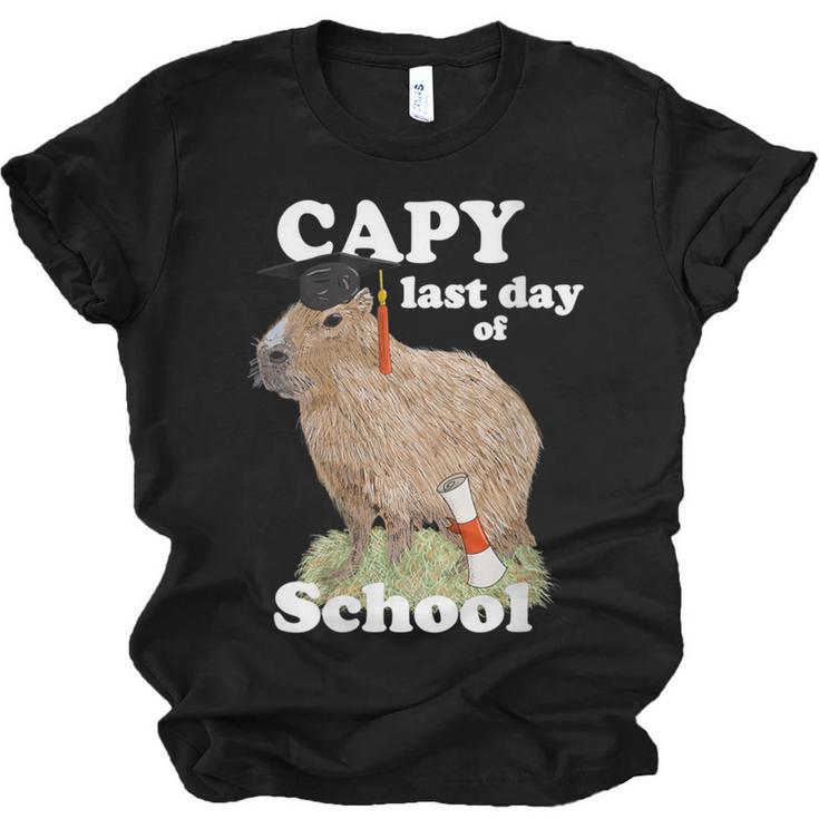 Capy Last Day Of School Capybara Graduation Quote Unisex Jersey T-Shirt