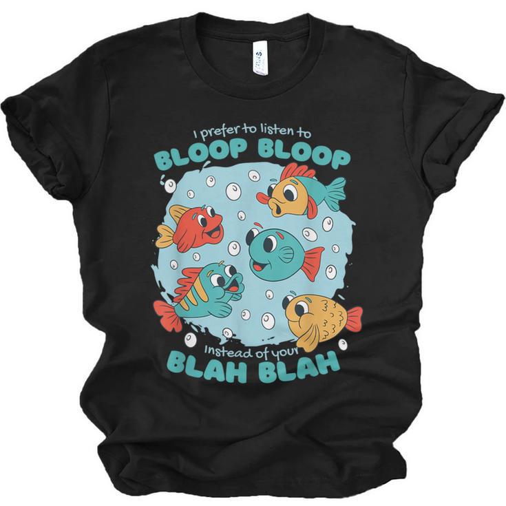 Cartoon Sarcasm Anti-Social Nihilism Introvert Fish Unisex Jersey T-Shirt