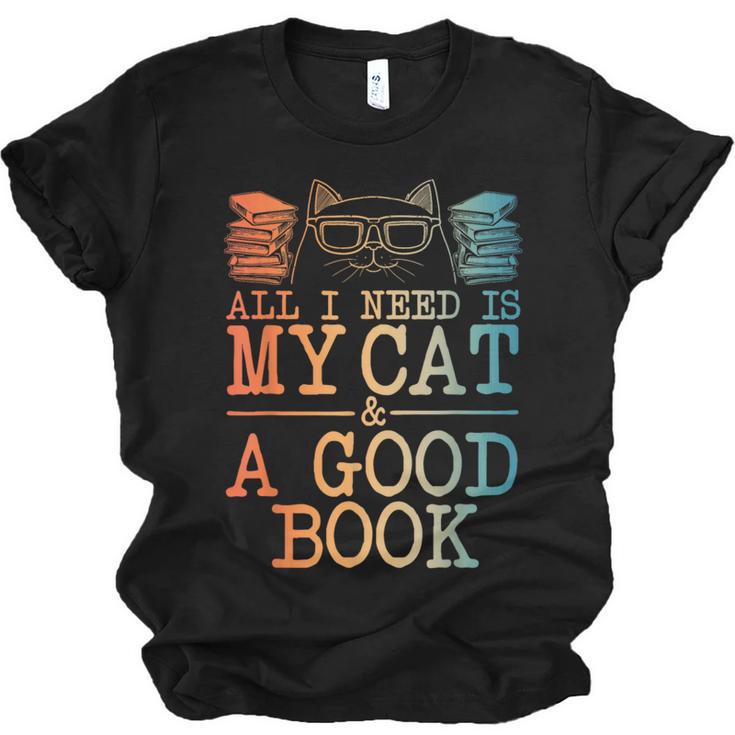 Cat & Book Art For Men Women Cat Librarian Novel Book Lover Unisex Jersey T-Shirt