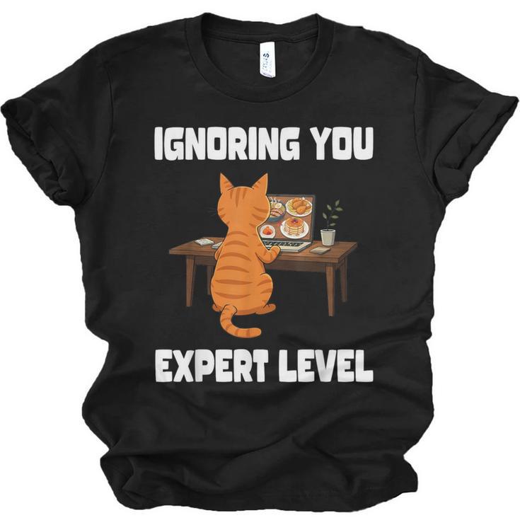 Cat Ignoring You Expert Level Orange Tabby Introvert Unisex Jersey T-Shirt
