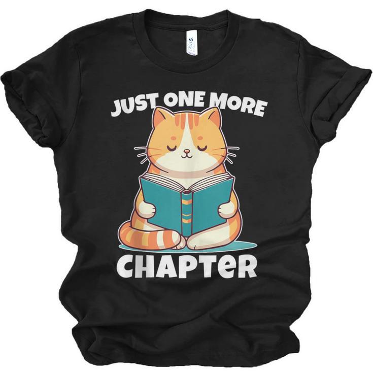 Cat Reading Books Bookworm Read One More Chapter Unisex Jersey T-Shirt