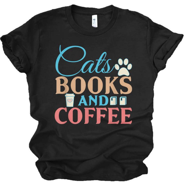 Cats Books And Coffee Unisex Jersey T-Shirt