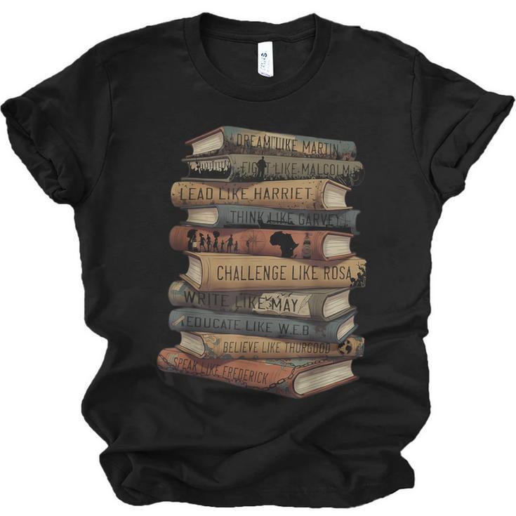 Celebrating History Month Floral Books Teacher Unisex Jersey T-Shirt
