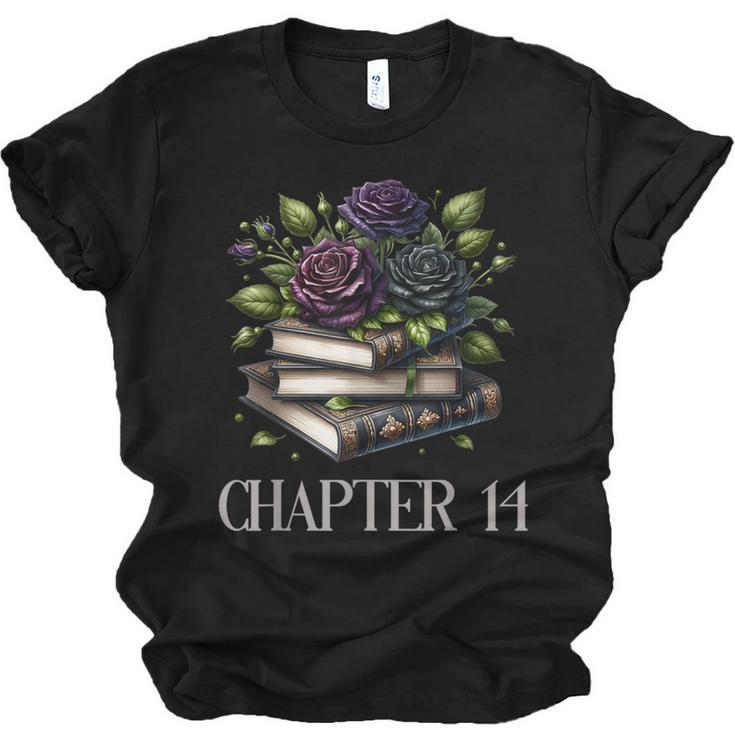 Chapter 14 14th Birthday Girls Book Lovers Gothic Flowers Unisex Jersey T-Shirt