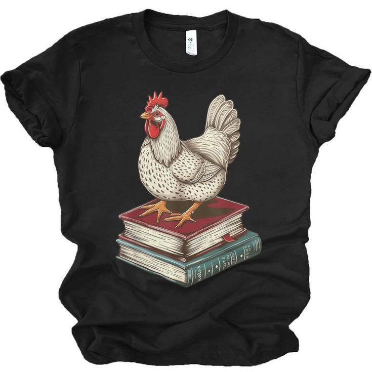 Chicken Books Back To School First Day Of School Boys Girls Unisex Jersey T-Shirt