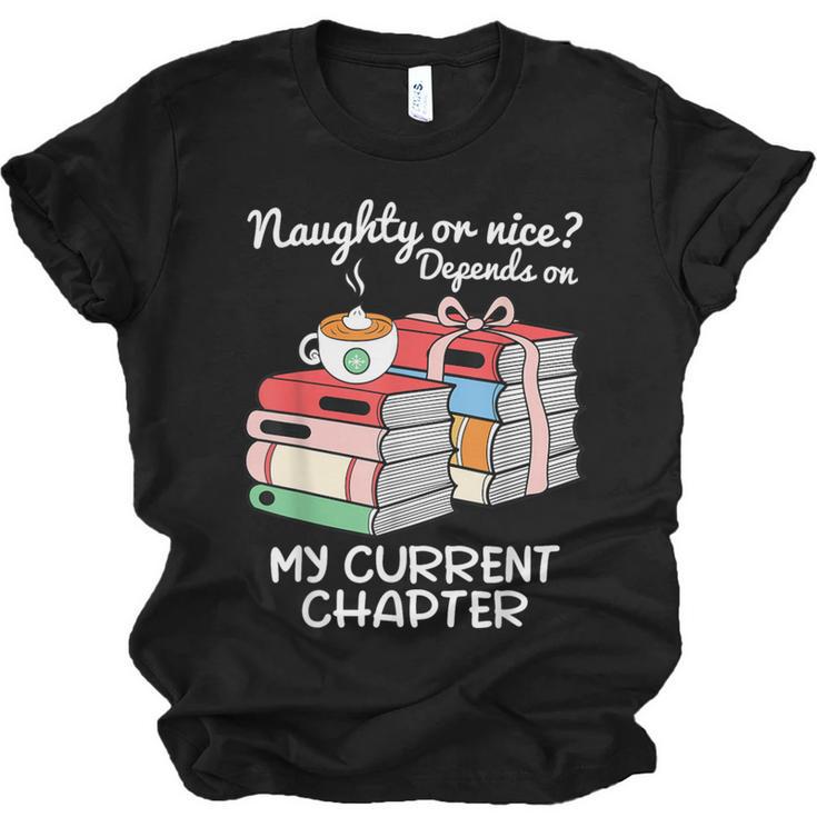 Christmas Book Lovers Naughty Or Nice Unisex Jersey T-Shirt