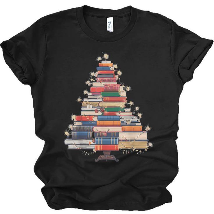 Christmas Tree Book Bookworm Unisex Jersey T-Shirt