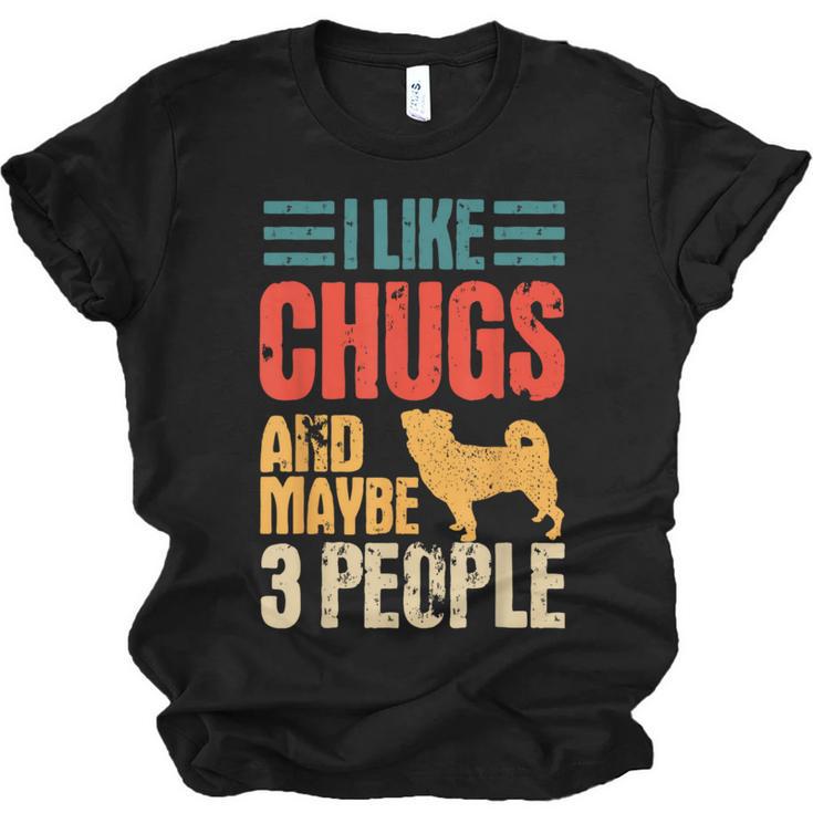 Chug Dog Retro Vintage Pughuahua Owner Fur Parent Introvert Unisex Jersey T-Shirt